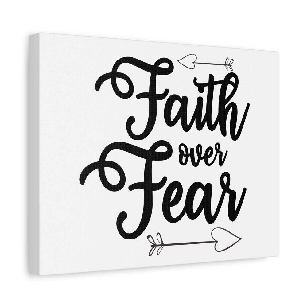 Scripture Canvas Faith Over Fear Psalm 34:4 Christian Wall Art Print Ready to